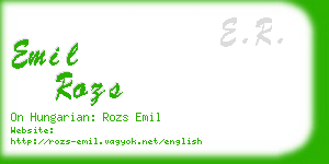 emil rozs business card